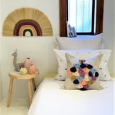 La Abode Pink Rainbow Rayung &amp; Seagrass Wall Hanging