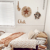 La Abode Round Cotton &amp; Raffia Wall Hanging