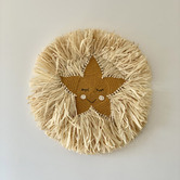 La Abode Round Cotton &amp; Raffia Wall Hanging