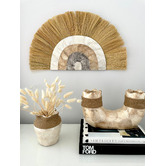 La Abode Bronze Horn Capiz Shell &amp; Jute Vase