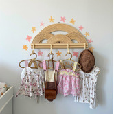 La Abode 3 Piece Rattan Baby Clothes Hanger Set