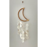La Abode Moon Rattan &amp; Capiz Shell Wall Accent