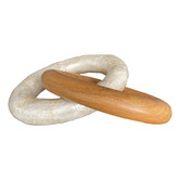 La Abode Chain Teak Wood &amp; Capiz Shell Sculpture