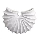 La Abode 24cm White Scalloped Vase