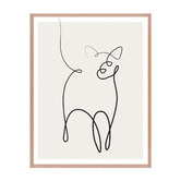 Printhouse Collective Line Cat Framed Printed Wall Art