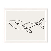 Artefocus Line Whale Framed Printed Wall Art