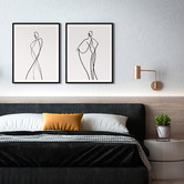 Printhouse Collective Line Girls Framed Printed Wall Art Diptych