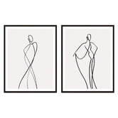 Printhouse Collective Line Girls Framed Printed Wall Art Diptych