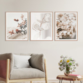 Printhouse Collective Delicate Petals Framed Printed Wall Art Triptych