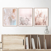 Printhouse Collective 3 Piece Pastel Stems Framed Printed Wall Art Set