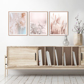 Printhouse Collective 3 Piece Pastel Stems Framed Printed Wall Art Set