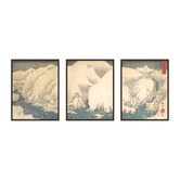 Printhouse Collective Japanese Mountain Framed Printed Wall Art Triptych