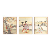 Printhouse Collective Japanese Book Art III Framed Printed Wall Art Triptych