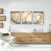 Printhouse Collective Japanese Mountain Framed Printed Wall Art Triptych