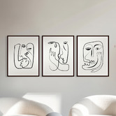 Printhouse Collective 3 Piece Face in Line Wall Art Set