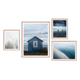 Printhouse Collective 4 Piece Blue Silence Wall Art Set
