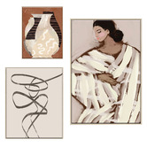 Printhouse Collective 3 Piece Ivory Muse Canvas Wall Art Set