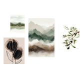 Printhouse Collective 4 Piece Emerald Veil Canvas Wall Art Set