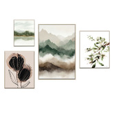 Printhouse Collective 4 Piece Emerald Veil Canvas Wall Art Set