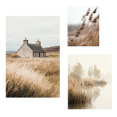 Printhouse Collective 3 Piece Silent Fields Canvas Wall Art Set