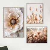 Printhouse Collective 3 Piece Sepia Bloom Canvas Wall Art Set