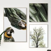 Printhouse Collective 3 Piece Foliage &amp; Feathers Canvas Wall Art Set