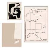 Printhouse Collective 3 Piece Linear Whimsy Canvas Wall Art Set