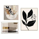 Printhouse Collective 3 Piece Neutral Harmony Canvas Wall Art Set