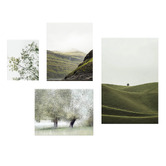 Printhouse Collective 4 Piece Emerald Horizons Canvas Wall Art Set