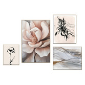 Printhouse Collective 4 Piece Blush Lines Canvas Wall Art Set