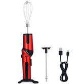 Time Treasure Home Red Cordless Multi-Functional Hand-Held Mixer