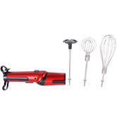 Time Treasure Home Red Cordless Multi-Functional Hand-Held Mixer