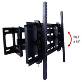 Time Treasure Home Black Double Arm Swivel TV Bracket