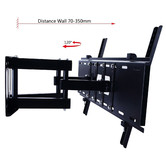 Time Treasure Home Black Double Arm Swivel TV Bracket