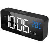 Time Treasure Home LED Digital Alarm Clock with Temperature Display &amp; Music