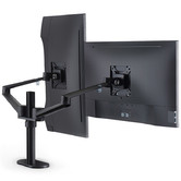 Time Treasure Home Black Aluminium Dual Monitor Arm