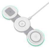 Time Treasure Home Light Grey 3-in-1 Folding Wireless Charging Pad