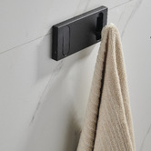 Time Treasure Home Hugo Black Aluminium Alloy 2 Robe Hook