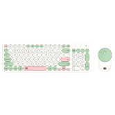 Time Treasure Home White Wireless Keyboard &amp; Mouse Set