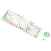 Time Treasure Home White Wireless Keyboard &amp; Mouse Set