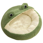 Time Treasure Home Green Frog Semi Enclosed Pet Bed