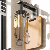 Time Treasure Home Wall Mounted Swivel Utensil Rack Organiser