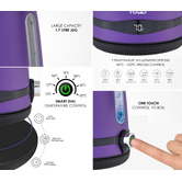 Time Treasure Home 1.7L Stainless Steel Cordless Kettle&nbsp;with Keep Warm Function