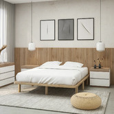 Nordic House Natural Cali Wooden Bed Base