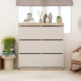 NordicHouse White & Natural Tia 6 Drawer Shoe Cabinet | Temple & Webster