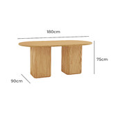Nordic House Chandni Ribbed 180cm Dining Table