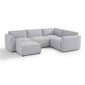 Nordic House Milla 4 Seater Upholstered Sofa with Ottoman