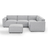 Nordic House Milla 4 Seater Upholstered Sofa with Ottoman
