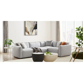 Nordic House Milla 4 Seater Upholstered Sofa with Ottoman