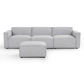 Nordic House Milla 3.5 Seater Upholstered Sofa with Ottoman